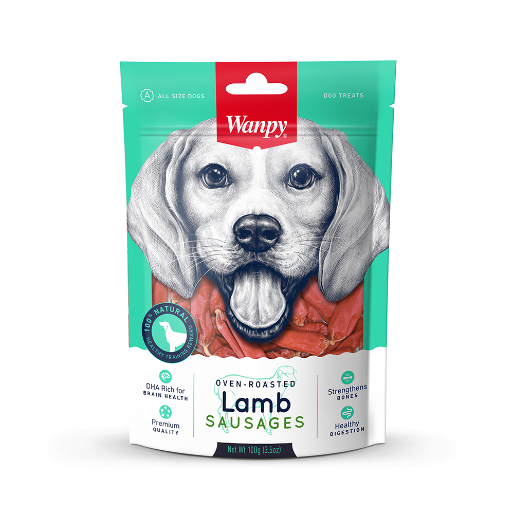 6927749840039 1 Wanpy Dogs Lamb Sausages 100 g