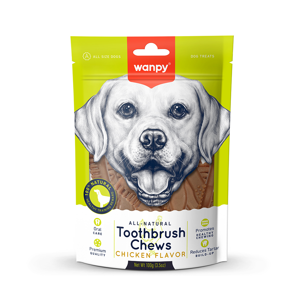 6927749869016 1 Wanpy Dogs Toothbrush Chews Chicken Flavour 100 g