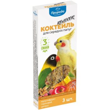 Priroda teraviljapulk keskmise suurusega papagoidele Cocktail 90g