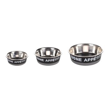 FLMG metallist söögikauss "Bone Appetit" must, 900ml, Ø17,3cm 518850