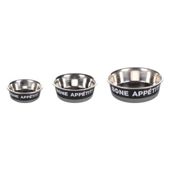 FLMG metallist söögikauss “Bone Appetit”, must/hall, 1,7L Ø21,5cm 518851