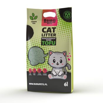 Bubu Pets rohelise tee lõhnaga tofu kassiliiv 2,5 kg / 6L