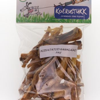 Koerustükk kuivatatud kanajalad koerale 200g