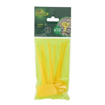 Kollased taimeetiketid 5x15cm,10tk/pakend