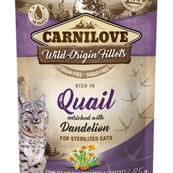 Carnilove Cat Pouch Quail with Dandelion einekotike steriliseeritud kassidele 85g