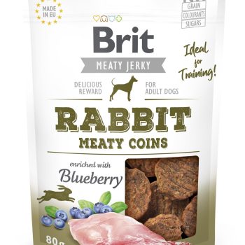 Brit Jerky Rabbit Meaty Coins Snack närimismaius koertele 80g