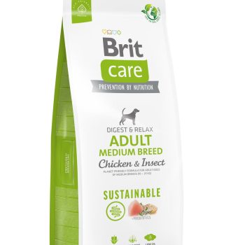 Brit Care Sustainable Adult Medium Breed Chicken & Insect koeratoit 12kg