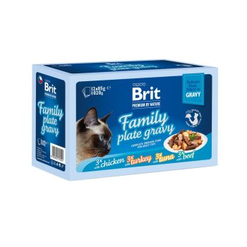 Brit Premium Delicate Gravy Family multipakk märgtoit kassidele 12x85g