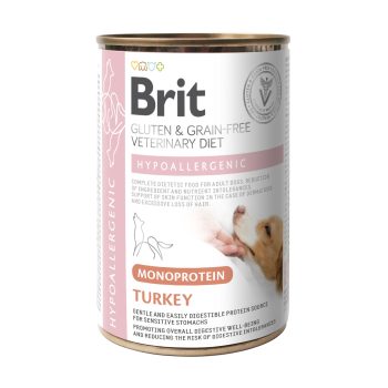 Brit Veterinary Diet Hypoallergenic Monoprotein Turkey konserv koerale 400g