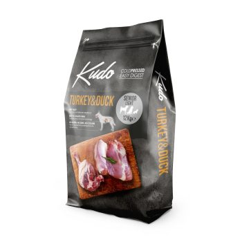 Kudo Turkey & Duck Senior Light külmpressitud koeratoit 12kg