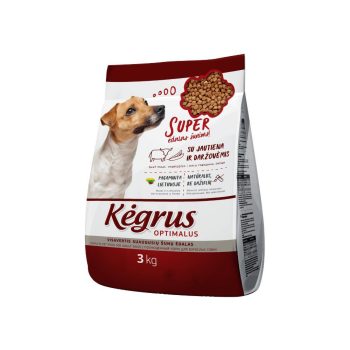 Täistoit täiskasvanud koertele "KĖGRUS OPTIMALUS" 3kg