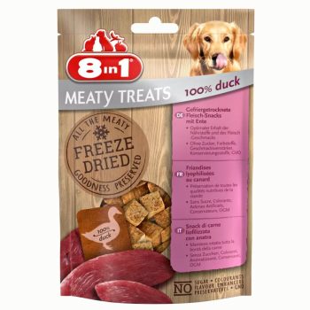 8in1 MEATY TREATS külmkuivatatud pardipalad 50g
