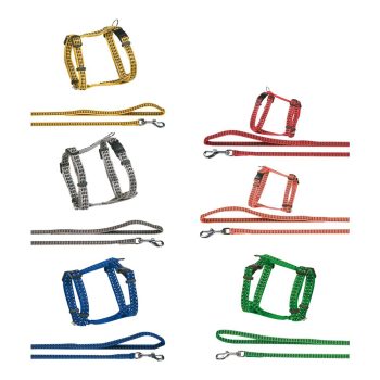 FLMG trakside ja jalutusrihma komplekt kassidele „Bright” 22-33cm/100cm/10mm 504712