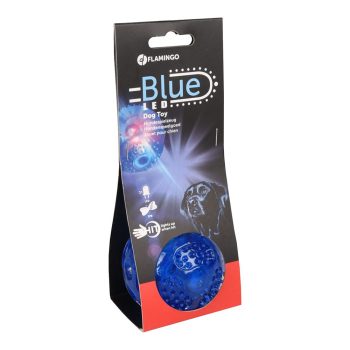 FLMG mänguasi koertele TPR pall “Bordy” LED-valgustusega, sinine 7,5cm 514982