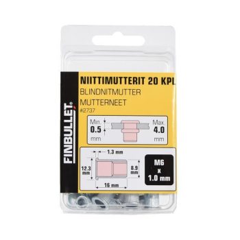 Neetmutter M6X16 20 tk