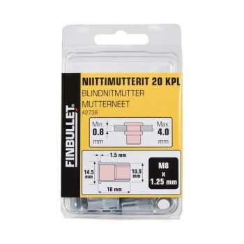 Neetmutter M8X18 20 tk