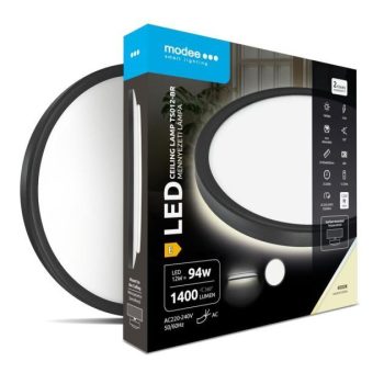LED-valgusti/plafoon MODEE TS012-BR ümmargune 12W 4000K (1400 luumenit), D190x28mm, must