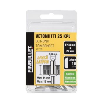 Neet 4,8X20 Alumiinium LAI 25 tk