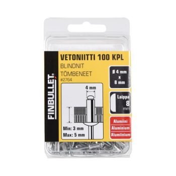 Neet 4,0X8 Alumiinium 100 tk