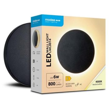 LED-fassaadivalgusti MODEE (LWL0014) 6W (800 lumen) IP65 D130x42mm