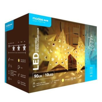 LED-valguskett Modee C3029 10LED/120cm, 0,15W, 2700K, 2xAA, tähed