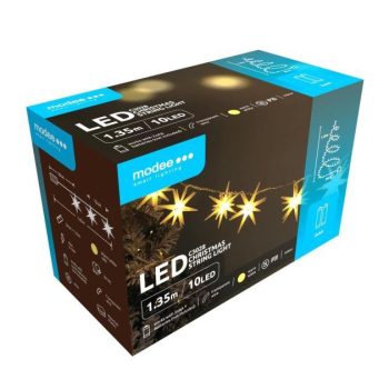LED-valguskett Modee C3028 10LED/165cm, 0,15W, 2700K, 2xAA, tähed