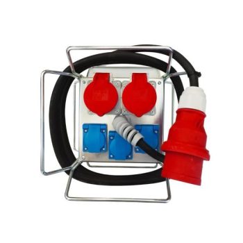 Objektijagaja 2x16A + 3x230V, 16A, terasraam, 3m