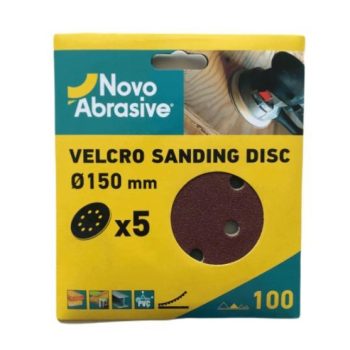 Lihvpaberkettad NovoAbrasive 150mm A100 VELCRO takjakinnitus, 5tk/pakendis