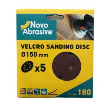 Lihvpaberkettad NovoAbrasive 150mm A180 VELCRO takjakinnitus, 5tk/pakendis