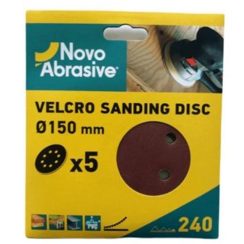 Lihvpaberkettad NovoAbrasive 150mm A240 VELCRO takjakinnitus, 5tk/pakendis