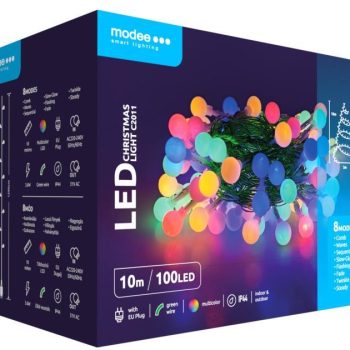 LED-valguskett Modee C2011 Bubble 100LED/10m, 3,6W, RGB, 230V, pallid