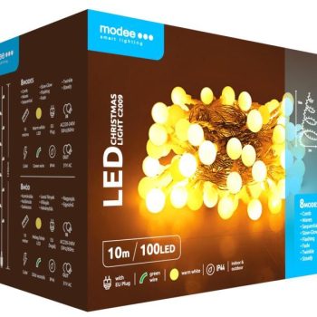 LED-valguskett Modee C2009 Bubble 100LED/10m, 3,6W, 2550K, 230V, pallid