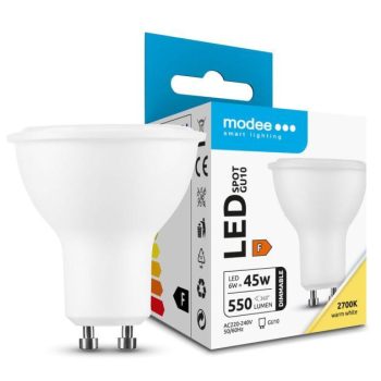 LED-lamp Spot Alu-Plastic 6W GU10 110° 2700K (550 lumen) dimmerdatav