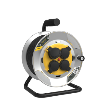 Kaablitrummel Technik 4-pesaga, 25 m, 1,5 mm² H07RN-F (IP44), 16 A, teraskorpus