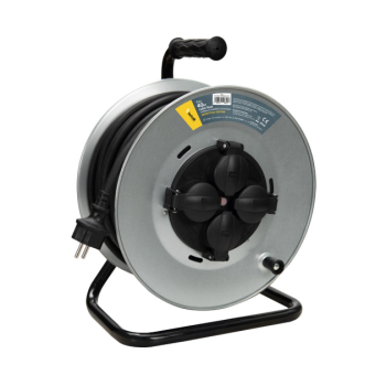 Kaablitrummel Technik Industrial 4 pesaga, 40m, 2,5mm2 H07RN-F (IP44) 16A, teraskorpus