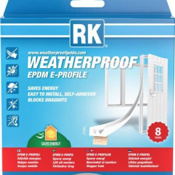 Akna- ja uksetihend RK EPDM SMALL E-profiil valge 6m