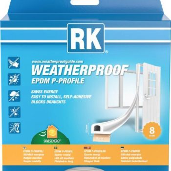 Akna- ja uksetihend RK EPDM MEDIUM P-profiil valge 25m