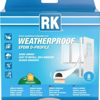 Akna- ja uksetihend RK EPDM LARGE D-profiil valge 25m