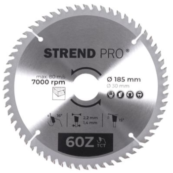 Saeketas Strend Pro TCT 185/60Tx30mm puidule