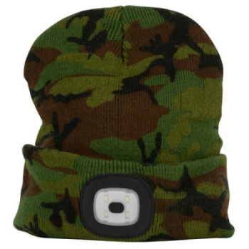 Müts Strend Pro LED-valgustusega 4SMD-LED USB-laetav, roheline camo