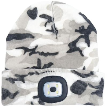 Müts Strend Pro LED-valgustusega 4SMD-LED USB-laetav, valge-hall camo