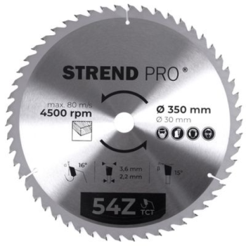 Saeketas Strend Pro TCT 350/54Tx30mm puidule
