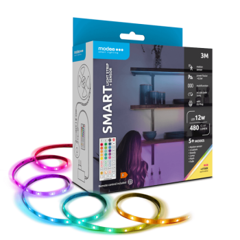 LED-riba MODEE 12W 3m 480lm 230V RGB+2700K (soe valgus), liikumisandur, puldiga juhitav