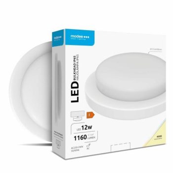 LED-valgusti/plafoon MODEE ümmargune 12W 4000K IP65 (1160 luumenit), D151x38mm, valge