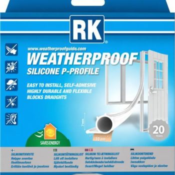 Silikoontihend RK iseliimuv P-profiil valge 7mm 6m