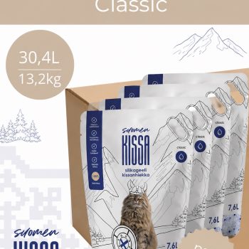 Suomen Kissa lõhnatu silikageelist kassiliiv 30,4L