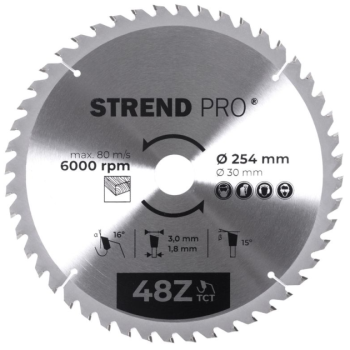 Saeketas Strend Pro TCT 254/48Tx30mm puidule