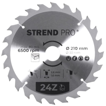 Saeketas Strend Pro TCT 210/24Tx30mm puidule
